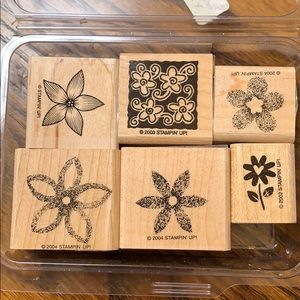 Mixed floral rubber stamps